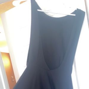 Black short backless dress